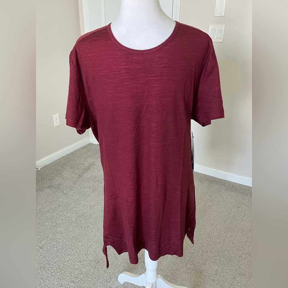 NWT APL Mens Burgundy Performance Shirt Size Large